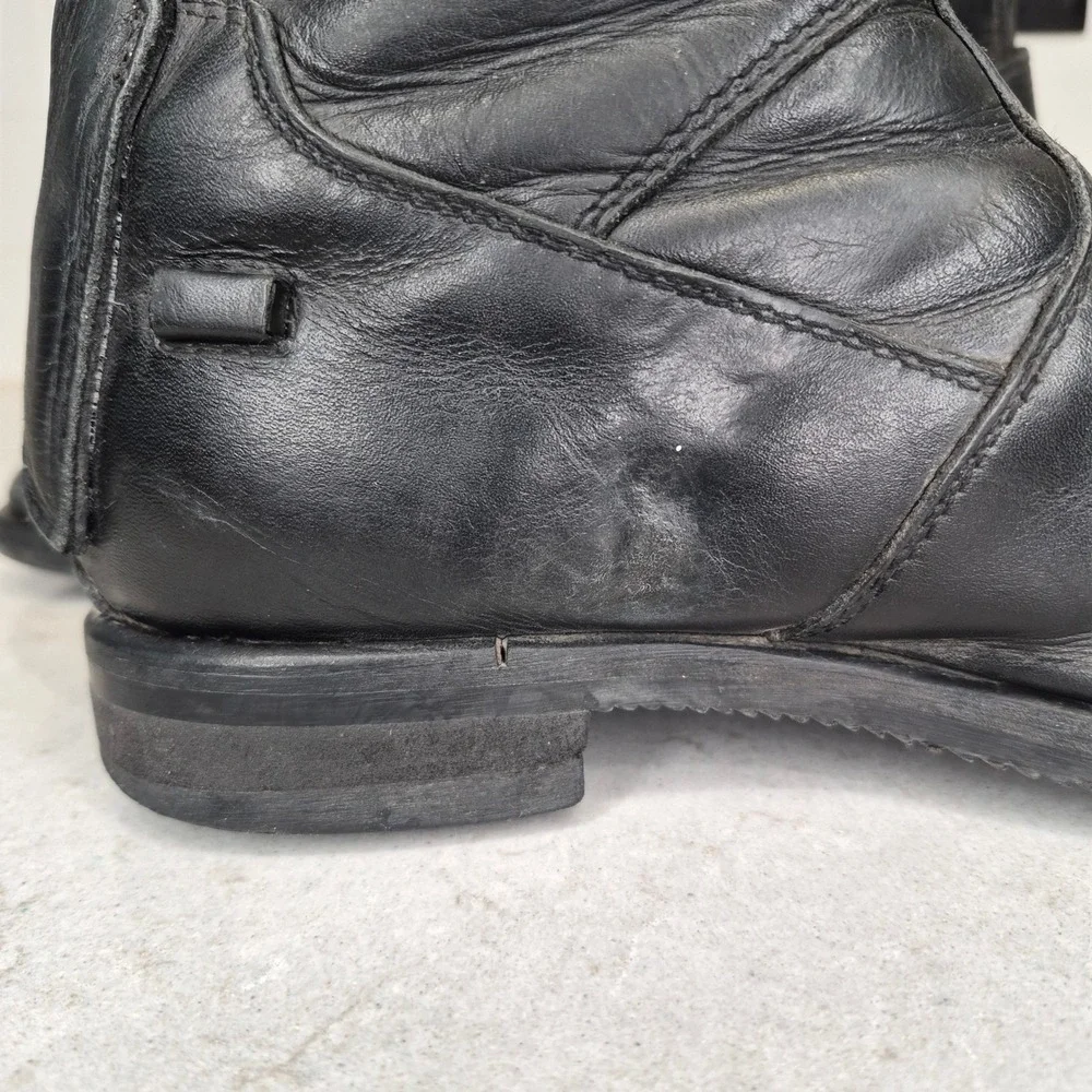 Tucci Tall Riding Boots Equestrian Leather 37 XE Black